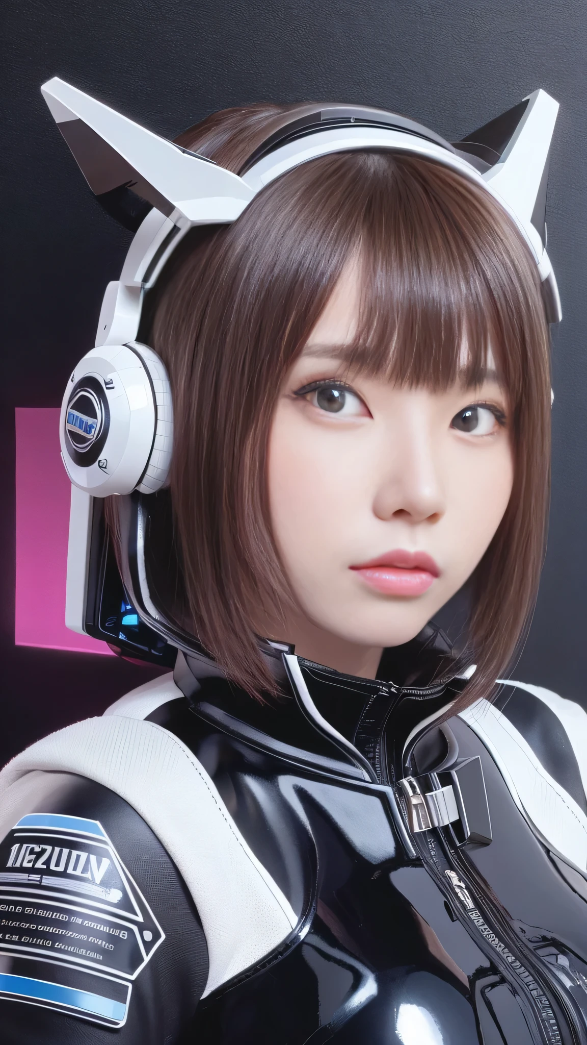 Woman in futuristic costume holding a futuristic helmet and a futuristic sword, Trending on cgstation, Trending on cgstation, Portrait of a girl in the Knights of the Zodiac, Cute Cyborg Girl, Perfect android girl, Portrait Anime Astronaut Girl, Beautiful girl cyborg, Girl wearing mecha cyber armor, Game CG, cgsociety と fenghua zhong, Beautiful Cyborg Shrine Maiden,１One screen、Only one person、Enako