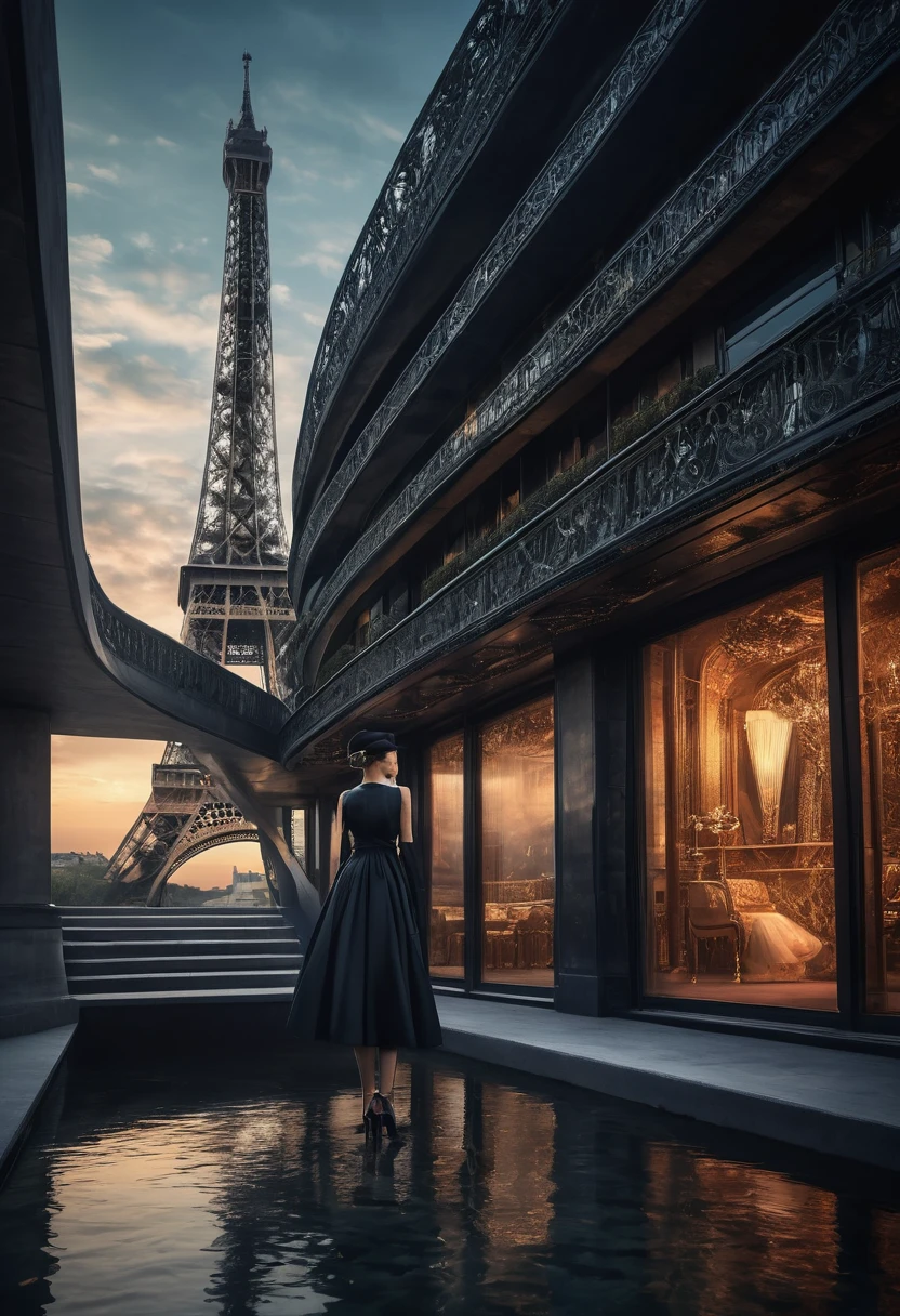 Ultra-detailed, surreal pieces explored through a technology-art focused lens. Ultra-realistic paranormal phenomenon. An unbelievable event. floating architecture. Dramatic lighting, dynamic angles, and storytelling evoke cinematic emotions. special visual effects. paris collection model.perfect lady.Capture ultra-high resolution images with surreal lighting and otherworldly compositions. Various digital art techniques. minimalism. cinematic. luxury. non-traditional beauty. conceptual art. Avant-garde modern architecture. Extraordinary design ability. art. An artist's compelling story. visual art. contemporary art. Minimalist high fashion design. Paris collection. mixed media. No copyright. Avant-garde art direction. dramatic pose. Award-winning photography. design group. A digital masterpiece. Avant-garde. An iconic place. Carefully selected best artwork. An incredibly creative installation.