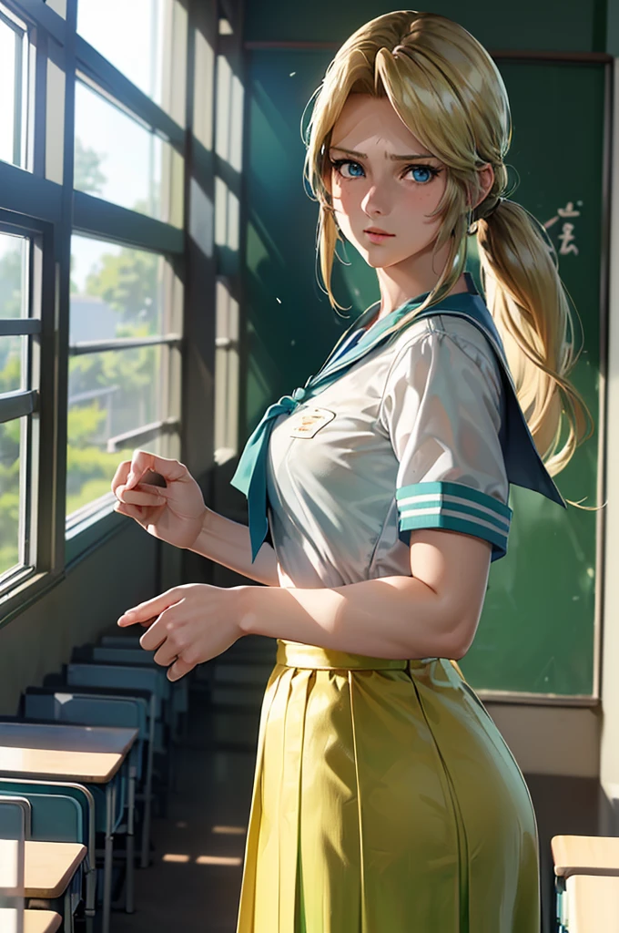 ((woman,The facial expression is accurate,Anime style face,greenish blue eyes ))
Group
(((((Location: School classroom)))))
(((((The place is school)))))
(((((womanは授業を受けている)))))
8k(((((high school girl)))))