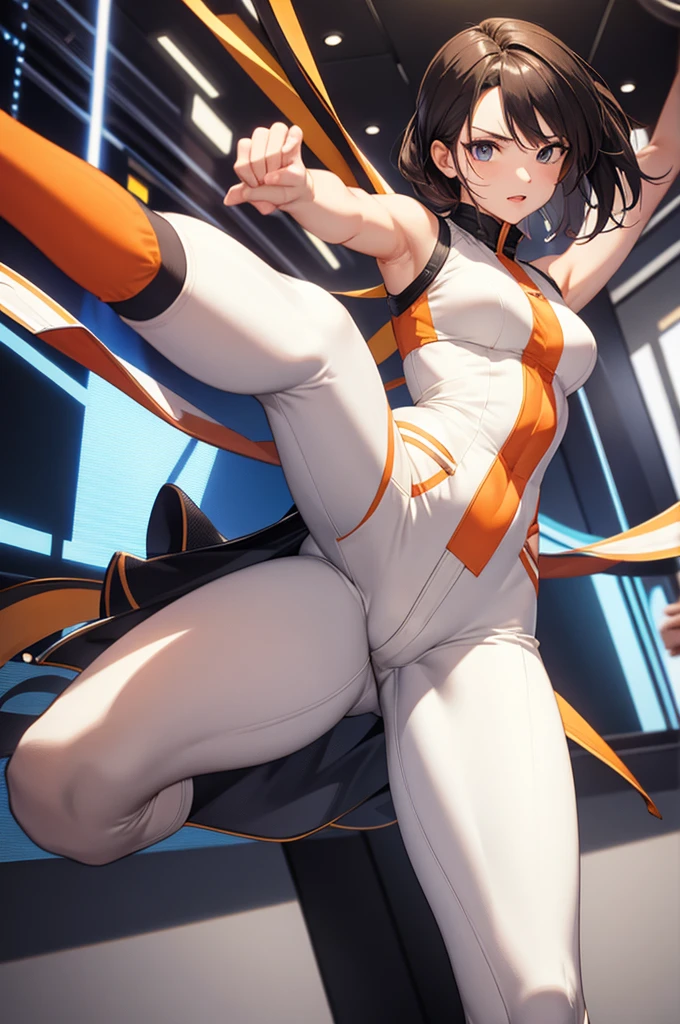 open legs, fighting stance