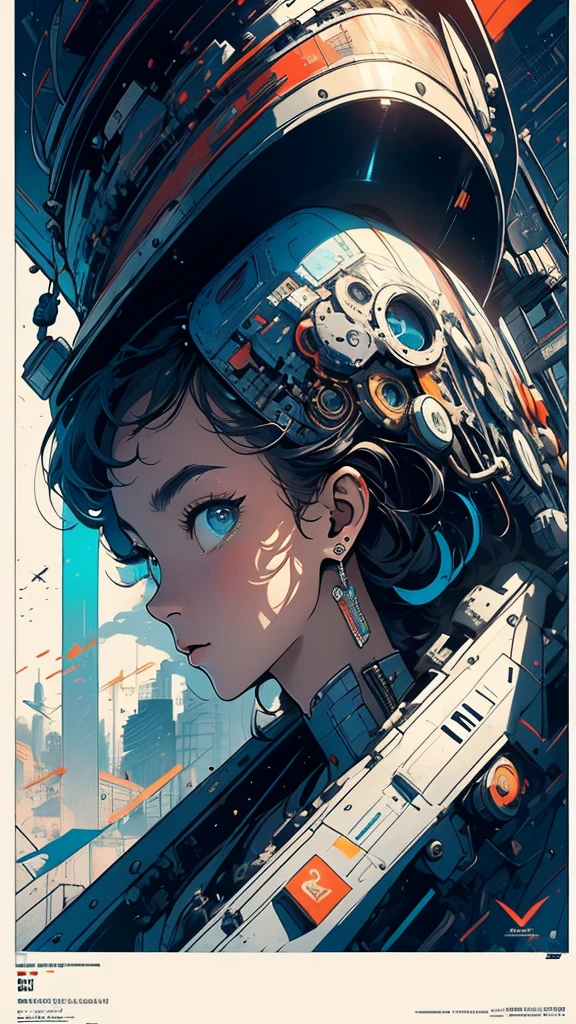 (((masterpiece, highest quality))),(((solo:1.2))),(((1girl:1.2))),32k wallpaper, very detailed, poster, vintage science fiction,(((((geometric cinematic movie poster))))), ((bauhaus)),(shape),(((abstract))),(mid century modern),movie poster,(((((portfolio))))),(((((Close-up))))),(((((bust up))))),((((more various angle)))),(((highlight))),Vast landscape,((((heterochromia)))),(((complete. detailed face))),(((Extremely talented))),(((((most complecated machine))))),(Colorful color scheme)
