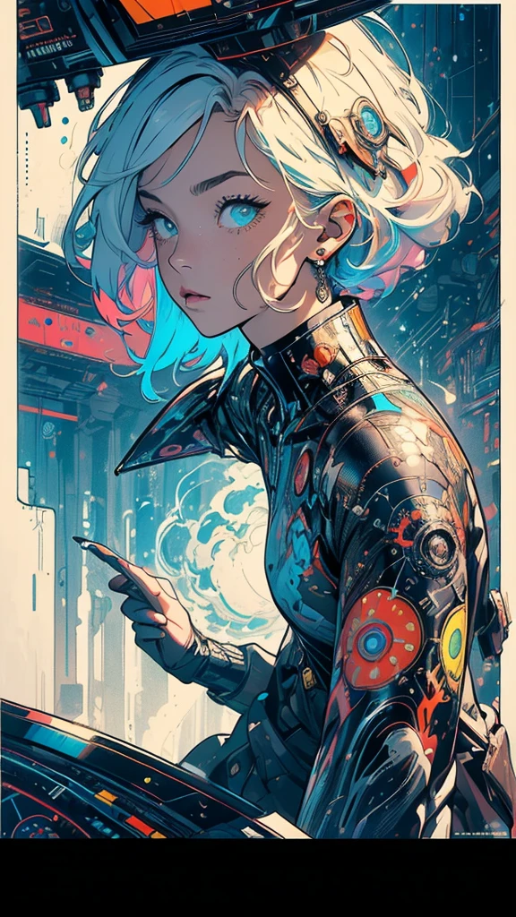 (((masterpiece, highest quality))),(((solo:1.2))),(((1girl:1.2))),32k wallpaper, very detailed, poster, vintage science fiction,(((((geometric cinematic movie poster))))), ((bauhaus)),(shape),(((abstract))),(mid century modern),movie poster,(((((portfolio))))),(((((Close-up))))),(((((bust up))))),((((more various angle)))),(((highlight))),Vast landscape,((((heterochromia)))),(((complete. detailed face))),(((Extremely talented))),(((((most complecated machine))))),(Colorful color scheme)