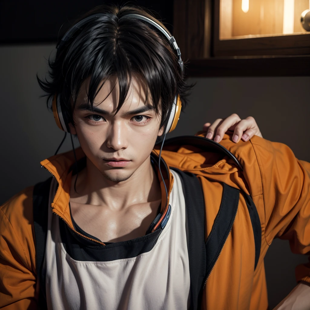 Goku with headphones