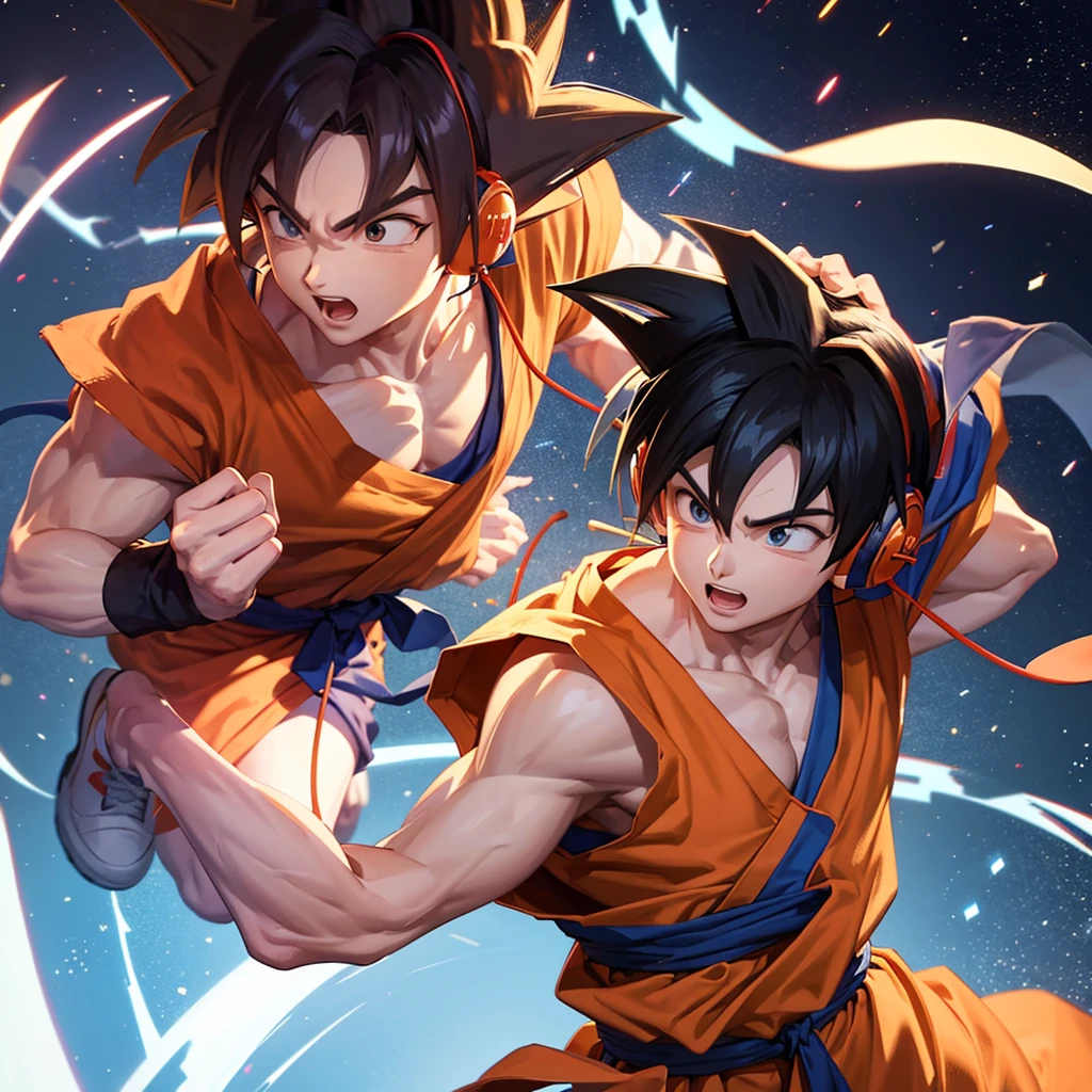 Goku with headphones