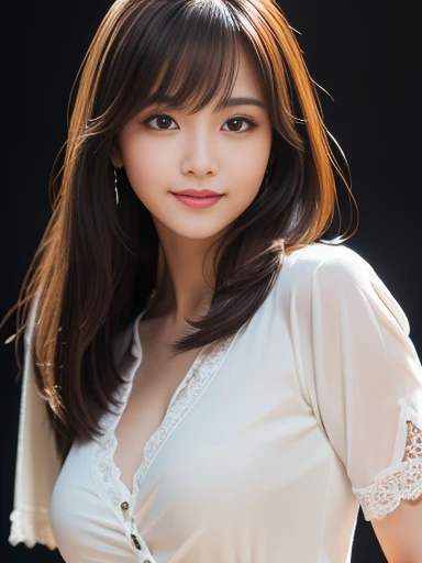 masterpiece、1 beautiful girl、fine eyes、puffy eyes、highest quality, 超High resolution, (reality: 1.4), movie lighting、Japanese、asian beauty、Korean、super beautiful、beautiful skin、body facing forward、close up of face、(超reality的な)、(High resolution)、(8K)、(very detailed)、(美しくfine eyes)、(Super detailed)、 (wall-)、detailed face、bright lighting、professional lighting、looking at the viewer、look straight ahead、slanted bangs、night view、brown hair、Nogizaka idol、korean idol、fiery idol pose、、25 years old、wonder woman cosplay