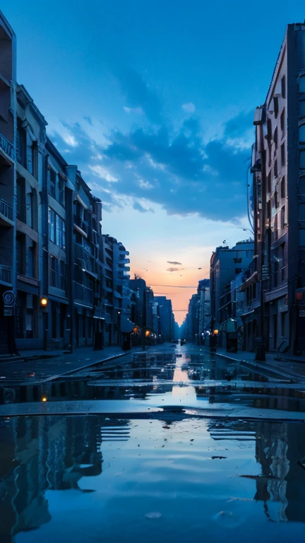 Flooded Abandoned City　The sky is space