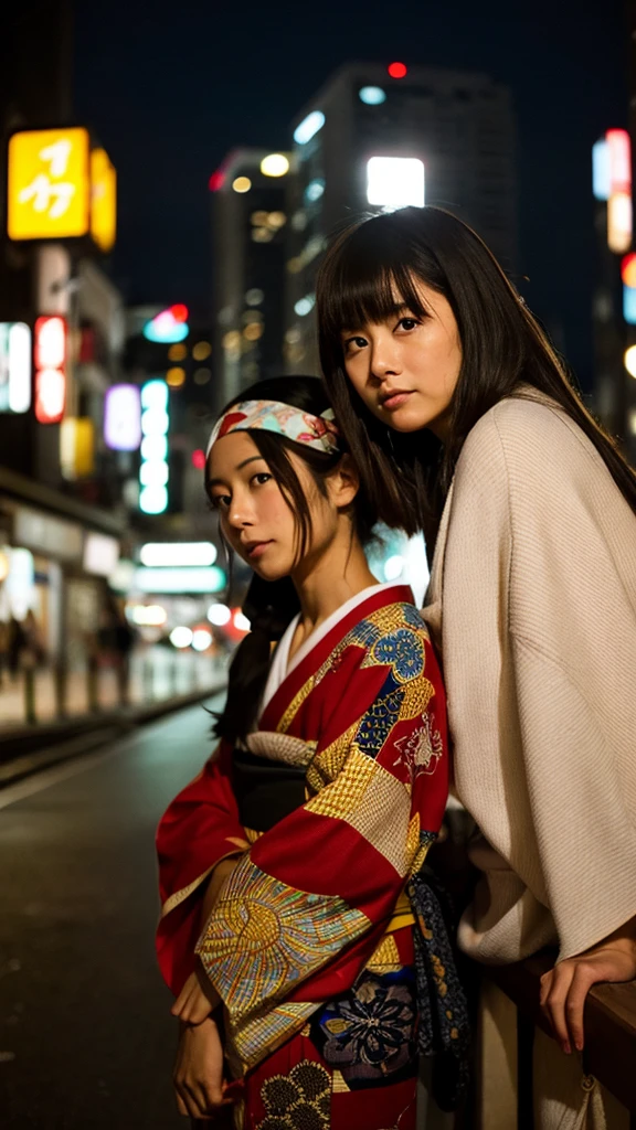 Japanese women、yukata、night