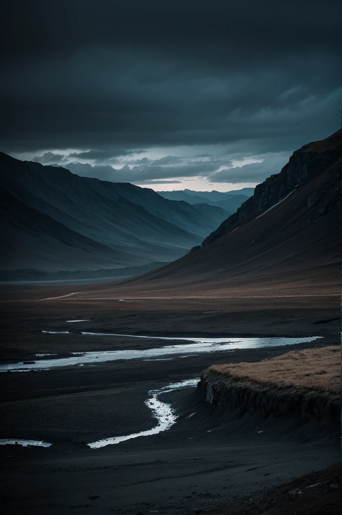 Dark landscape image low quality
