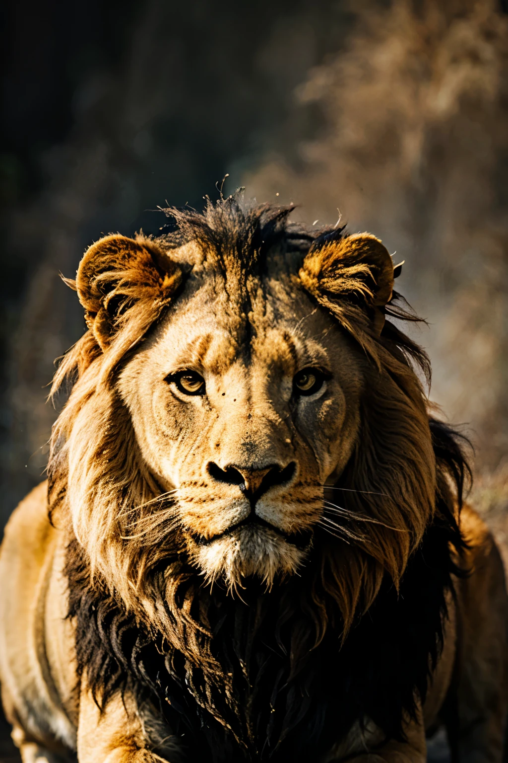 Abstract lion with beautiful abstract background