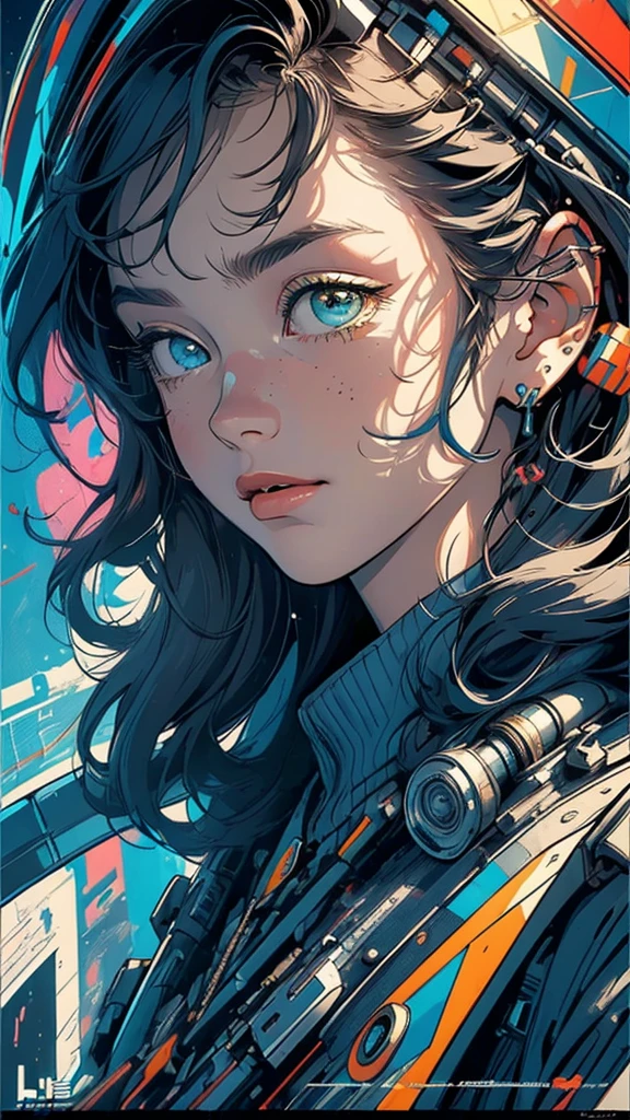 (((masterpiece, highest quality))),(((solo:1.2))),(((1girl:1.2))),32k wallpaper, very detailed, poster, vintage science fiction,(((((geometric cinematic movie poster))))), ((bauhaus)),(shape),(((abstract))),(mid century modern),movie poster,(((((portfolio))))),(((((Close-up))))),(((((bust up))))),((((more various angle)))),(((highlight))),Vast landscape,((((heterochromia)))),(((complete. detailed face))),(((Extremely talented))),(((((most complecated futristic machine))))),(Colorful color scheme)