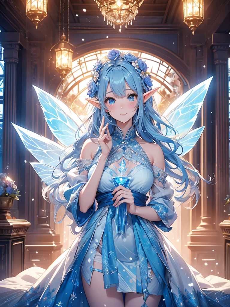 最high quality、1 woman elf on screen , Beautifully decorated body stocking,Beautiful foam、、CourtyardShining fairy wings、Flower fractal art Beautiful Nature Crystal of snow、Blue Ice World beautiful dress, 、Bigger on the screen((cowboy shot )) 最high quality、1 woman elf on screen 、ice palace、Beautifully decorated dress、Beautiful foam、、CourtyardShining fairy wings、Flower fractal art Beautiful Nature Crystal of snow、Blue Ice World beautiful dress, 、Bigger on the screen、see-throughbodystocking,underwear,Beautiful radiance,High-definition depiction, Realistic, 8k, Unity, beautiful Shot, light smile, Beautifully and vividly drawn,