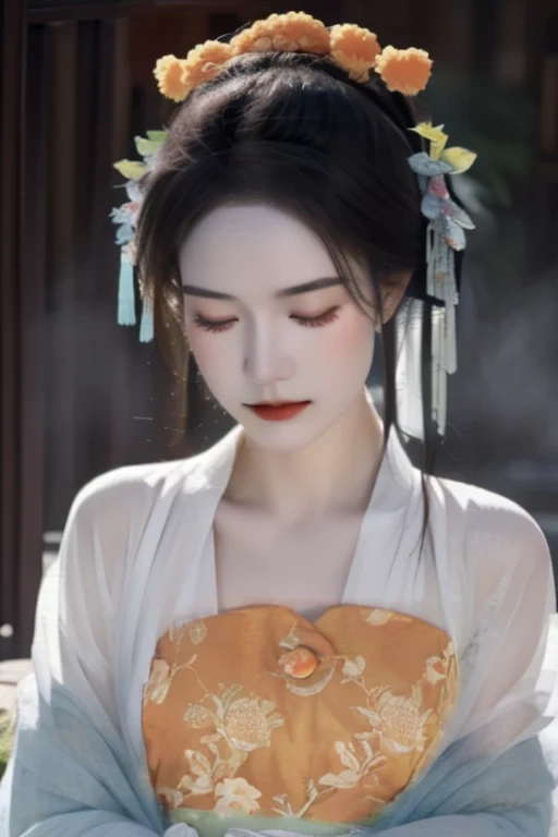 apricot,Xingxian,Apparition,Apricot,头上长着Apricot和树枝,China costume,China costume