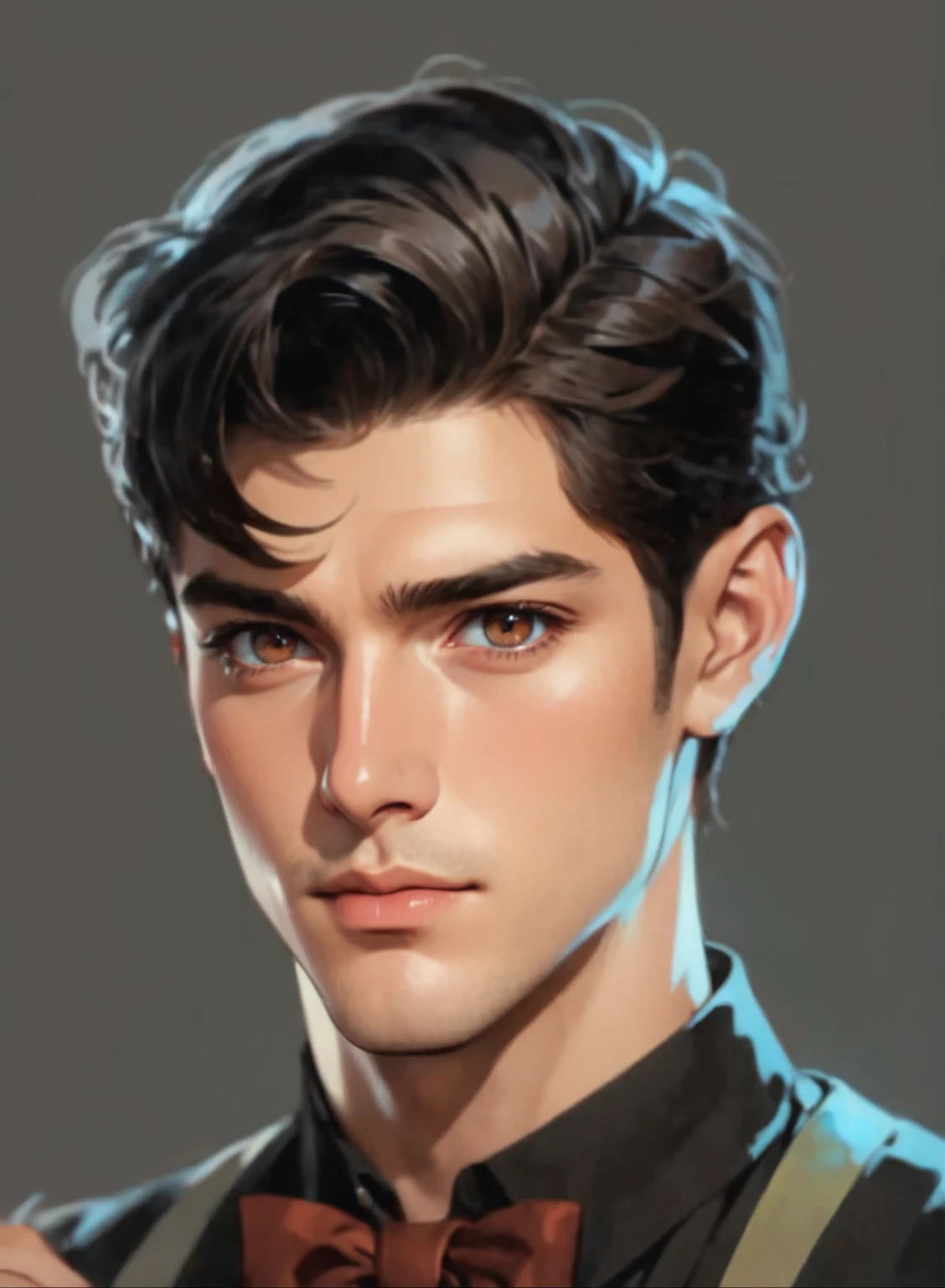 beautiful illustration, ultra-detailed, masterpiece, male man, european, brown eyes