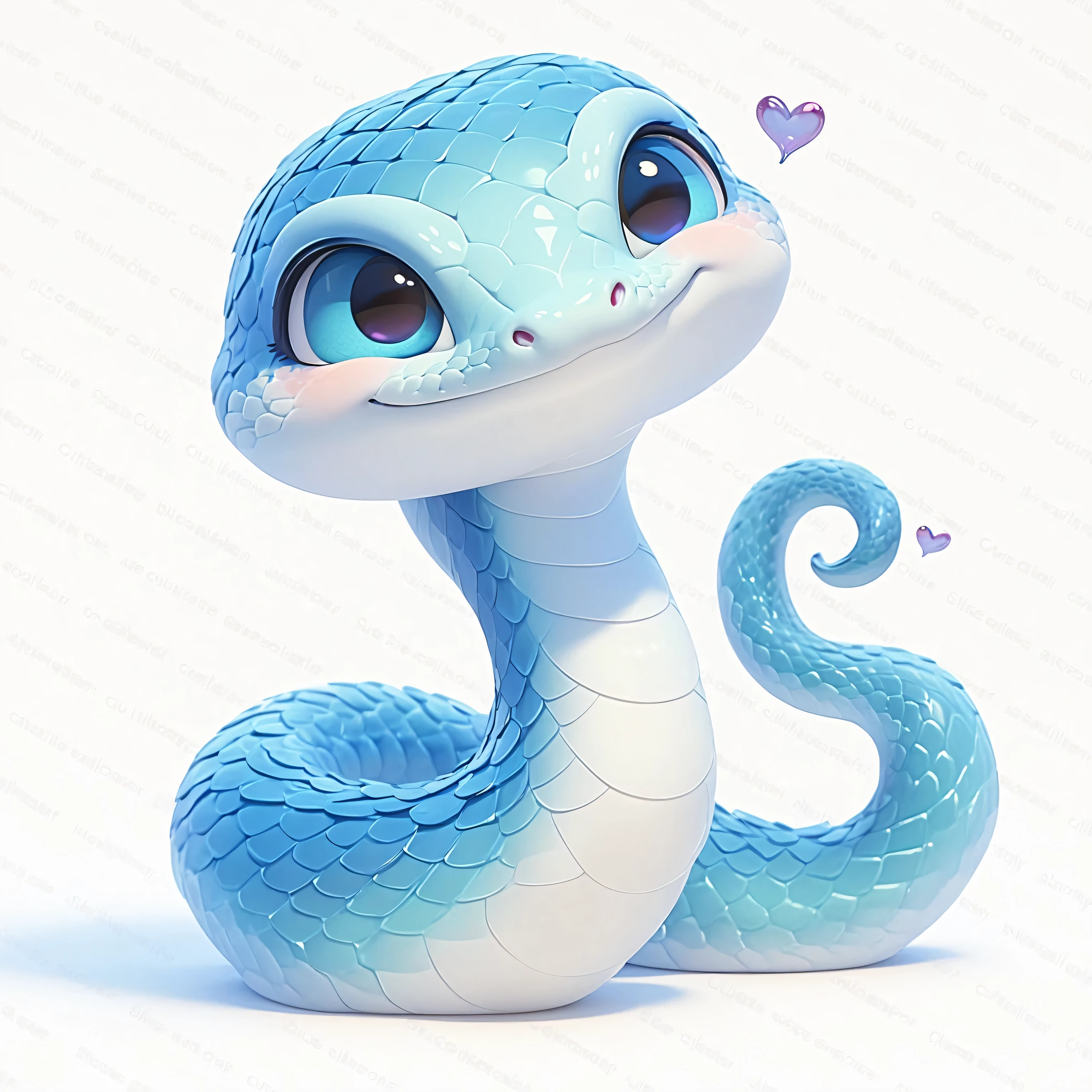 there is a blue snake with a heart on its head, cute detailed digital art, adorable digital painting, a cute little blue dragon, cute digital art, cute 3 d render, cute little dragon, snake art, ethereal eel, snake body, cute creature, 3 d render stylized, cute! c4d, highly detailed snakes, cute character, blue scaled dragon, no watermark