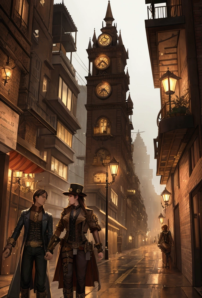 steampunk city raining RPG