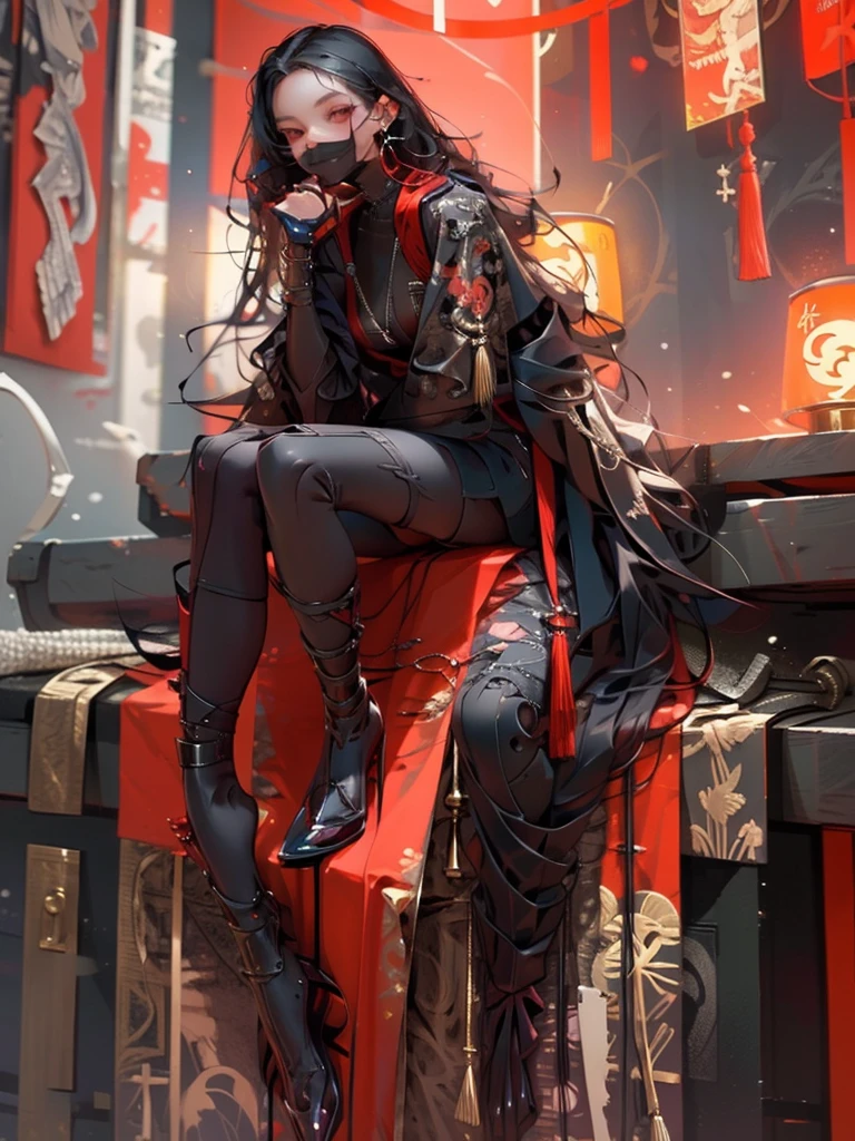 A long black hair girl, wears student uniform, night, sitting on bed, dim bedroom, (elegant), (sexy), (devine), (brilliant), (splendid), tall, (mature), stunning, beautiful, aethereal, (1girl), solo girl, 1girl, (luxury bedroom), many hearts around, shadow, dim light, dark, cinematic, highest quality, extremely detailed, masterpiece, detailed background