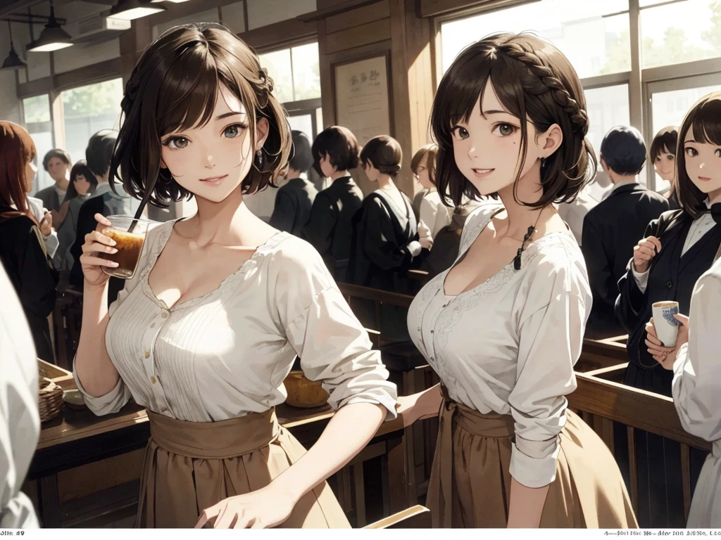 Magazine Cover(Highest quality、masterpiece、High resolution)、(Sargent-style watercolor)、(Anime Art)、Old school building、((Multiple women、Everyone is standing, got in line))、(Detailed depiction of a beautiful face)、A kind smile、Medium Short Hair、Dark Brown Hair、Braiding、、drink tea、Cinematic Light、Soft sunlight、nude、Showing off your breasts、Showing off your breasts、Showing off one's private parts、Show off pubic hair。Bitch、Erotic、Lewd。Female dog、Obscene、Small breasts、Pubic hair is visible、Information showing genitalia(Highest quality:1.2)、Very detailed、High resolution、masterpiece:1,2、Bright colors、Bokeh、Professional Lighting、Physically Based Rendering、Flat Color:0.8、Great illustrations、Realistic:1.37、Makoto Shinkai style、Name Style、Light Brown Hair、Elegant update、Short Bob、Three young women、Laugh together、Dynamic poselip、cheek(Dark Brown Hair/)bangs、cheek(direction)、(最高masterpiece1.2)繊細なイラストVery detailed、Breaking the Blue Sky、Detailed Background、20-year-old female、whole bodyが写る、A shy smile、Through clenched teeth、Through clenched teeth、lip、cheek(Flat Color: 0.8)、(masterpiece: 1,2)、(masterpiece: 1,2)、High resolution、超High resolution、Highest quality、High resolution、Ultra-thin illustration、Makoto Shinkai style、Your name is style、Short Bob、necklace、Earrings、Dynamic pose、Selfie、whole body、Brown Hair、Braiding、、ponytail・Earrings、Anicure,。