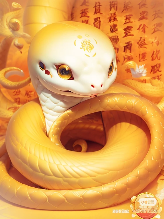 White Snake,One animal,Toguro is rolling up,Background golden sky