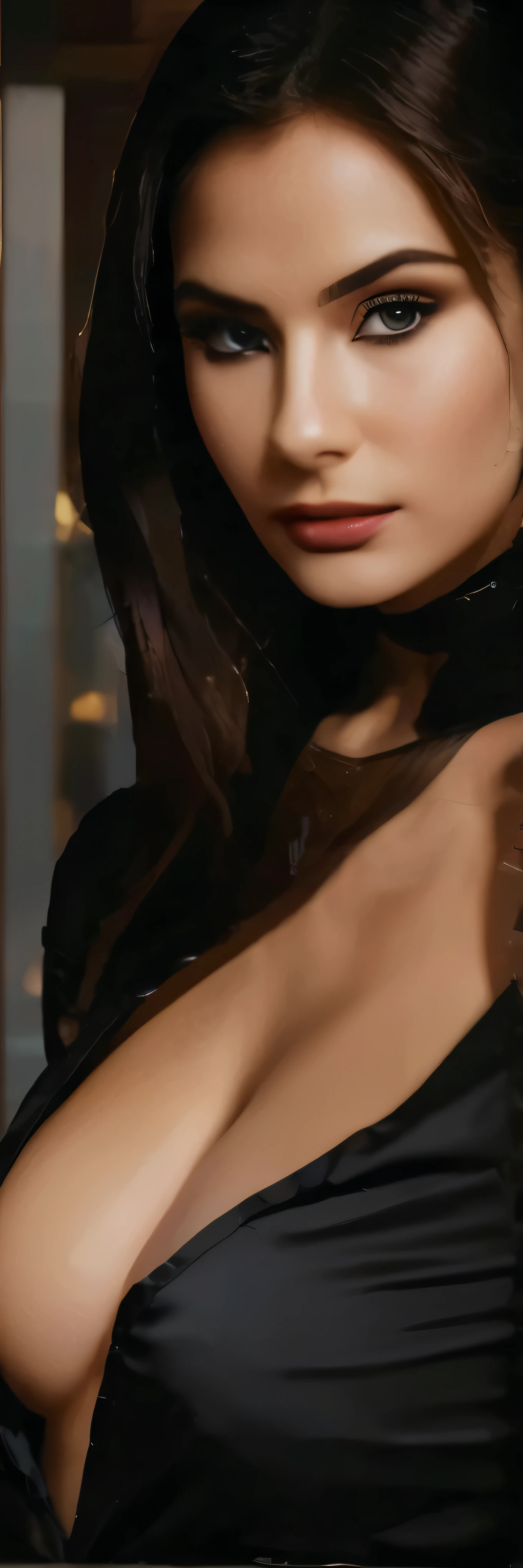 a  woman lawyer, beautiful detailed eyes, beautiful detailed lips, extremely detailed face, long eyelashes, wearing a seductive suit, confident expression, law office interior, window lighting, intricate details, cinematic lighting, dramatic colors, realistic, photo realistic, 8k, best quality, masterpiece