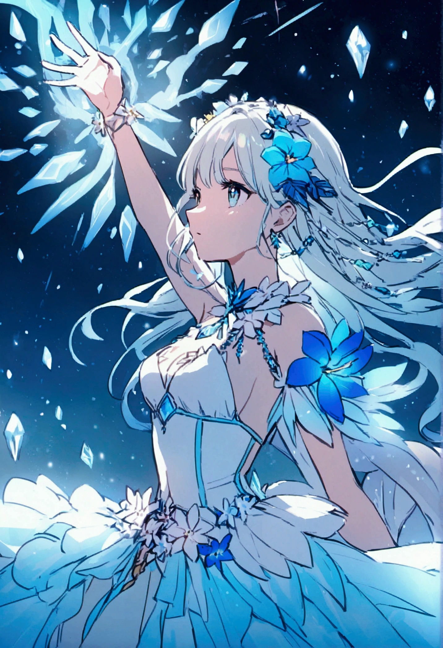 Summer sky ice girl flower