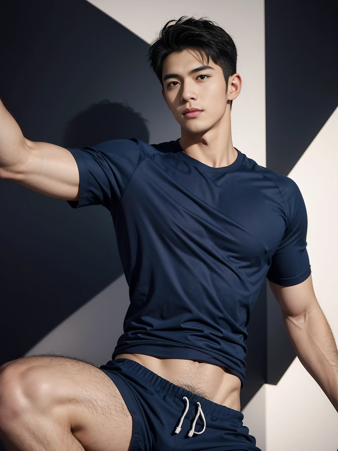 1 Handsome naked Japanese guy ,Sexy pose, A 20 year-old man wearing a Bare chest shirt and Excellent shorts stands against a white background, navy Blue, navy Blue, Sports T-shirt, Blue, Excellent Sportswear, Gorgeous and sexy clothes, Sportswear, Short sleeve, Jinjinshen Blue clothes, Tall young man, Tennis suits, Wearing sportswear, dark Blue decorative clothing,male,Bare chest,Full chest muscles,Swelling of chest muscles,Six-pack,Hips, Handsome,High,Muscles look good,hairy body,Sexy expression, Wheat complexion,black eyes(thin eyes 1:3),Full body image, Excellent, perfect dick shape, Perfect hand details,Detailed you, , Mostly juicy ass, The opening of your legs