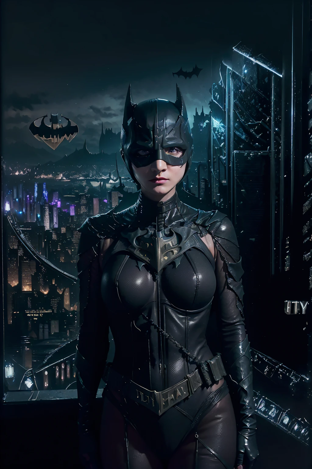 Ultra HD、masterpiece、8k、Ultra-high resolution、((Night photography、Gotham City Background:1.5))A fifty-year-old woman taking a photo wearing a bikini catwoman bodysuit,short hair , scifi character, 20 Years of Cyberpunk. I'Iのモデルの女の子, SF Women, SF Women, akihiko yoshida. Unreal Engine, Futuristic clothing and helmet,((Glamour and sexy:1.5)) Beautiful cyberpunk female model, Photorealistic perfect body, SF Womenキャラクター, Quieter than Metal Gear Solid, Smooth, glowing skin,Beautiful cyberpunk female model, sharp、35mm、8k、