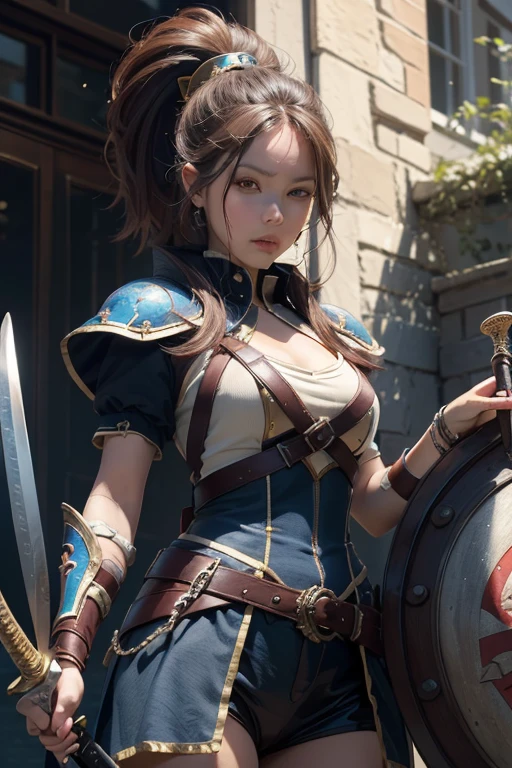 ((best qualityer)), ((work of art)), (detailded), warrior with sword, shield, high qualiy, best qualityer