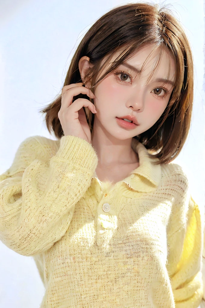 nokiapretty, 1gril, sweather, white background