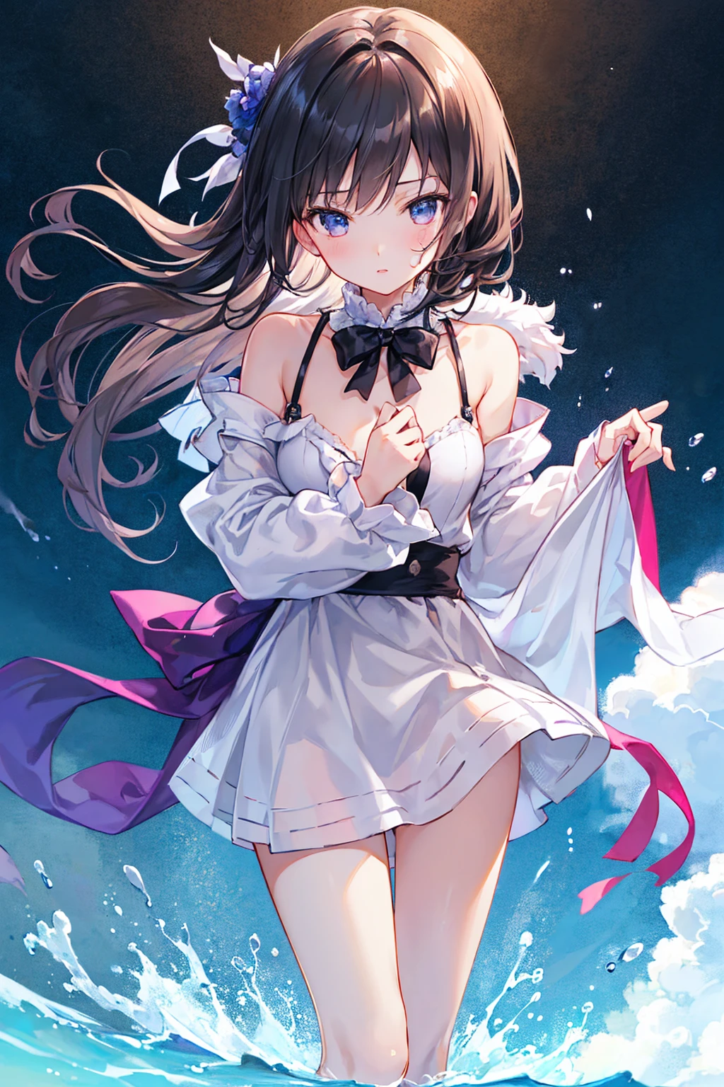 Solo Girls、full body Esbian、White blouse、pleatedskirt、turned around、undergarment、A sexy、Cute、Thin leg、s ass、