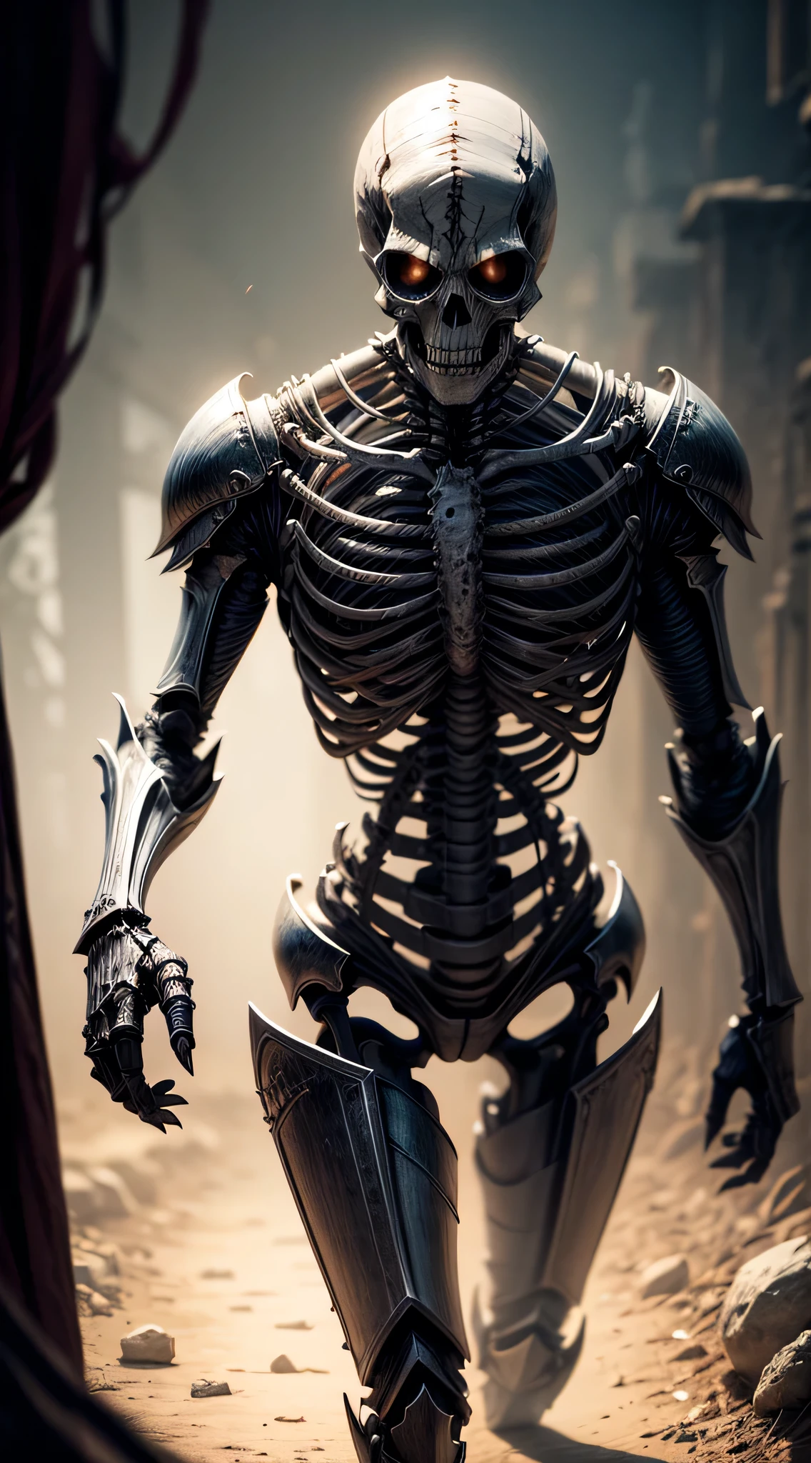 Watch the terrifying sight of the Skeleton Knight,An inhuman monster,