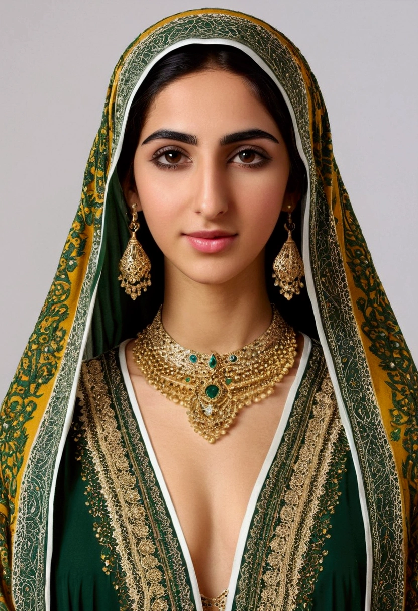 An Arab girl named Ghadeer, 30 years old, 165 feet tall, 67 pounds in weight, with a medium-sized chest, somewhere between large and medium Naked