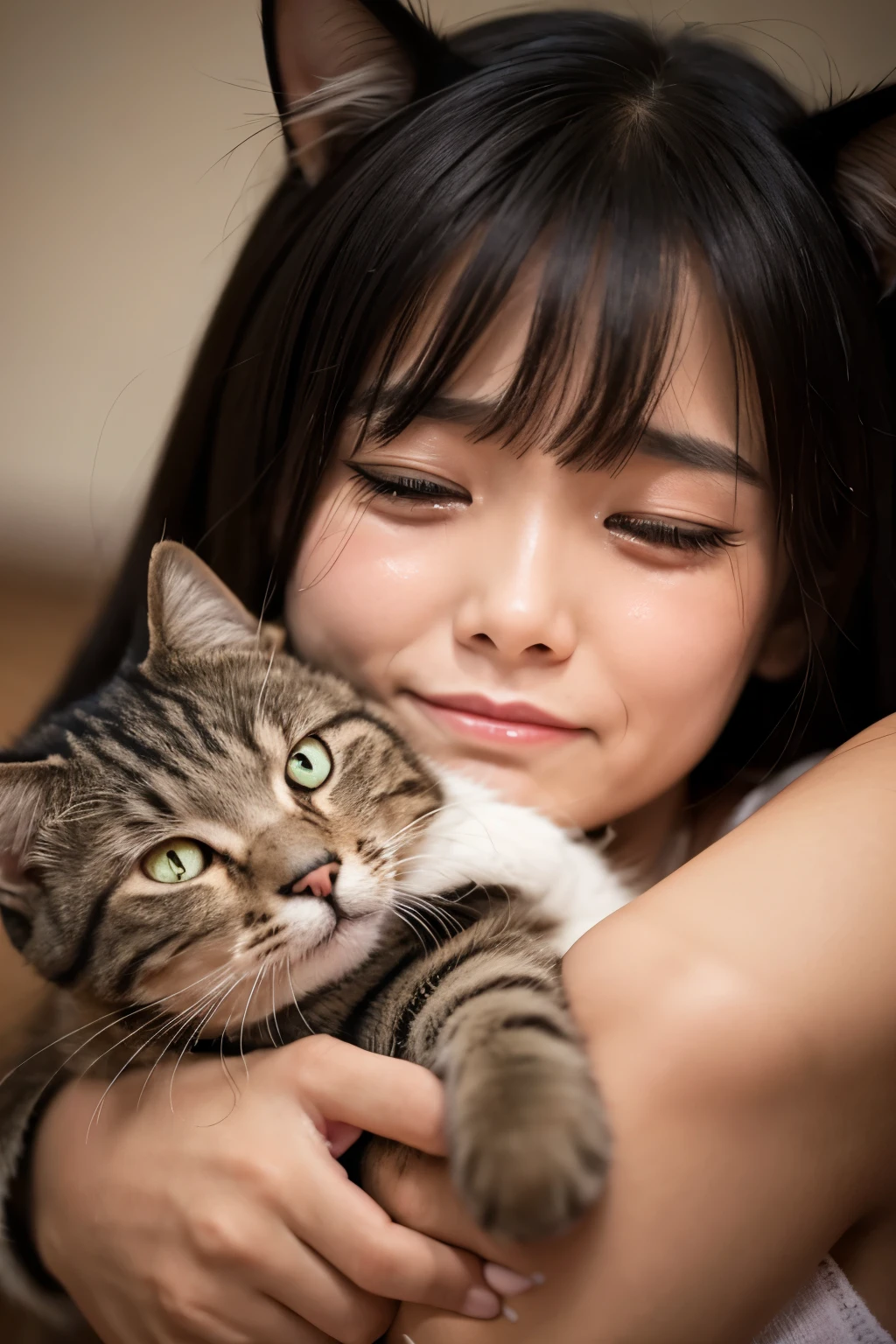 cat crying tears