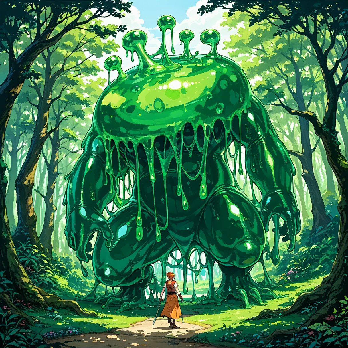 score_9,score_8_superior,score_7_superior,Highest quality,masterpiece,ssuperiorer detailed,Very detailed,full_body,zPisXL,(nature:1.1),(forest:1.1) break full_body.break,
break king Slime,Slime (Dragon Quest),Crown,No humans,:is,