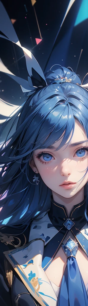 (best quality,masterpiece:1.2),beautiful anime girl in Blue,maroon,indigo bunny suit, lens flare effect, living in the moment, unaware of viewer, life in moment caught on camera (realistic,photo-realistic:1.37), (((masterpiece))), smooth shadows, hyper realistic textures, best quality, realistic cartoon features, stylized illustration, smooth shadows, glitch art, digital distortion, pixelated fragments, visual chaos, contemporary aesthetics, enamel art, glass-like surface, glossy finish, reflective textures, rich pigments,