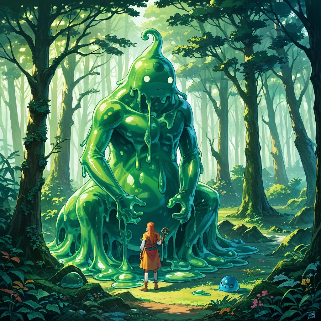 score_9,score_8_superior,score_7_superior,Highest quality,masterpiece,ssuperiorer detailed,Very detailed,full_body,zPisXL,(nature:1.1),(forest:1.1) break full_body.break, break king Slime,Slime (Dragon Quest),Crown,No humans,:is,