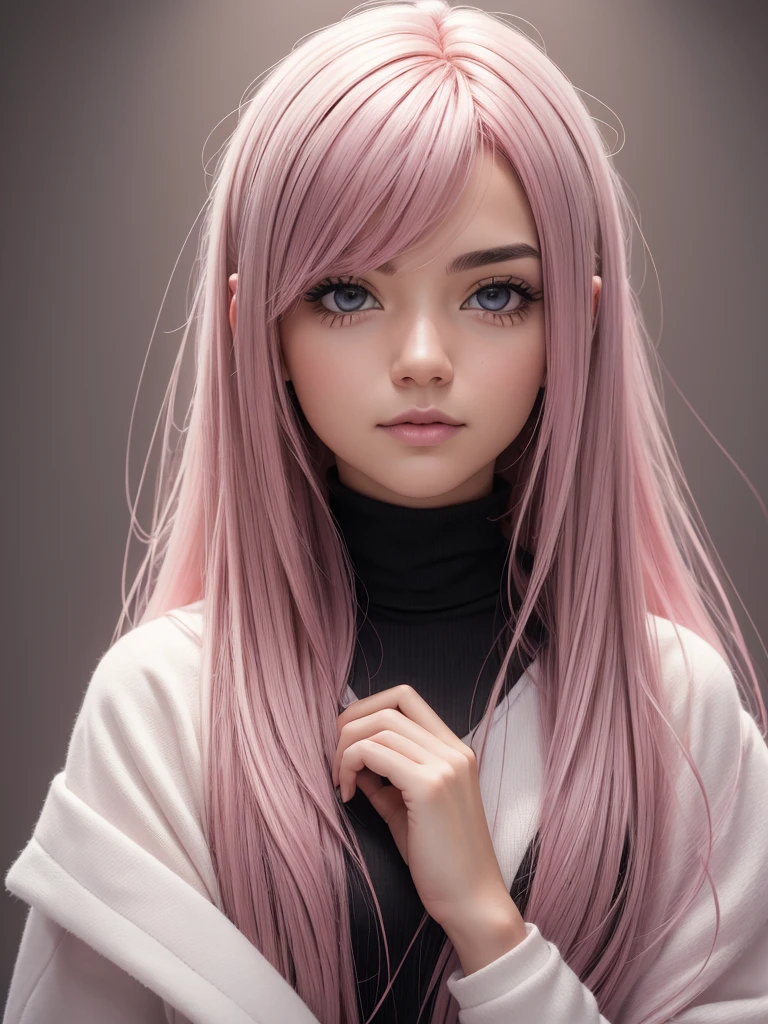 "Turn your ideas into a visual masterpiece with our AI platform. Our advanced technology allows you to create high-quality images with stunning detail, from long intricate hairs to the depth of brown eyes. Capture your unique style with pink hair and deep white Emo clothes, all on brilliant gradient backgrounds and LEDs to add edge. With RAW and film grain shooting 1.1, Your portrait photos will have an extremely realistic quality that will leave viewers in awe."