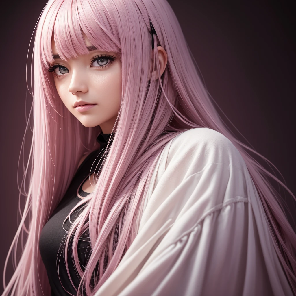 "Turn your ideas into a visual masterpiece with our AI platform. Our advanced technology allows you to create high-quality images with stunning detail, from long intricate hairs to the depth of brown eyes. Capture your unique style with pink hair and deep white Emo clothes, all on brilliant gradient backgrounds and LEDs to add edge. With RAW and film grain shooting 1.1, Your portrait photos will have an extremely realistic quality that will leave viewers in awe."
