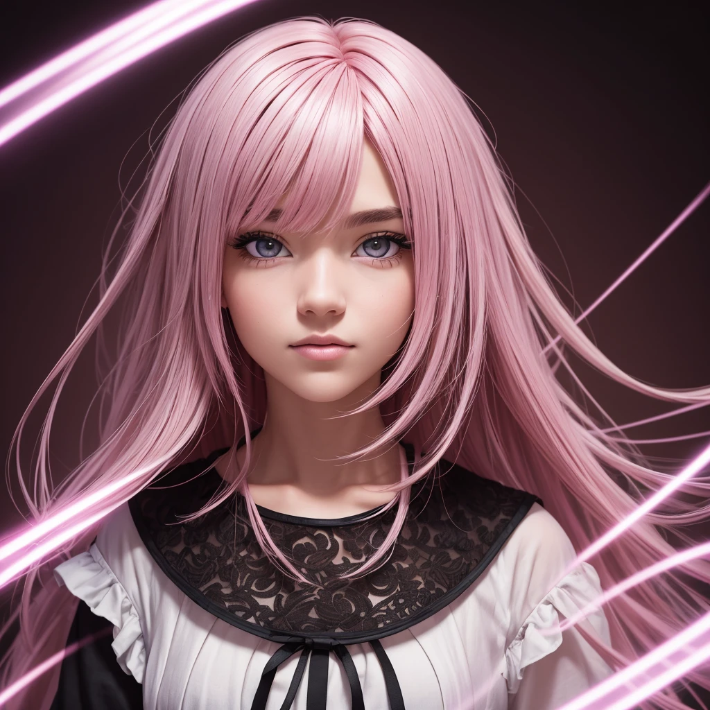 "Turn your ideas into a visual masterpiece with our AI platform. Our advanced technology allows you to create high-quality images with stunning detail, from long intricate hairs to the depth of brown eyes. Capture your unique style with pink hair and deep white Emo clothes, all on brilliant gradient backgrounds and LEDs to add edge. With RAW and film grain shooting 1.1, Your portrait photos will have an extremely realistic quality that will leave viewers in awe."