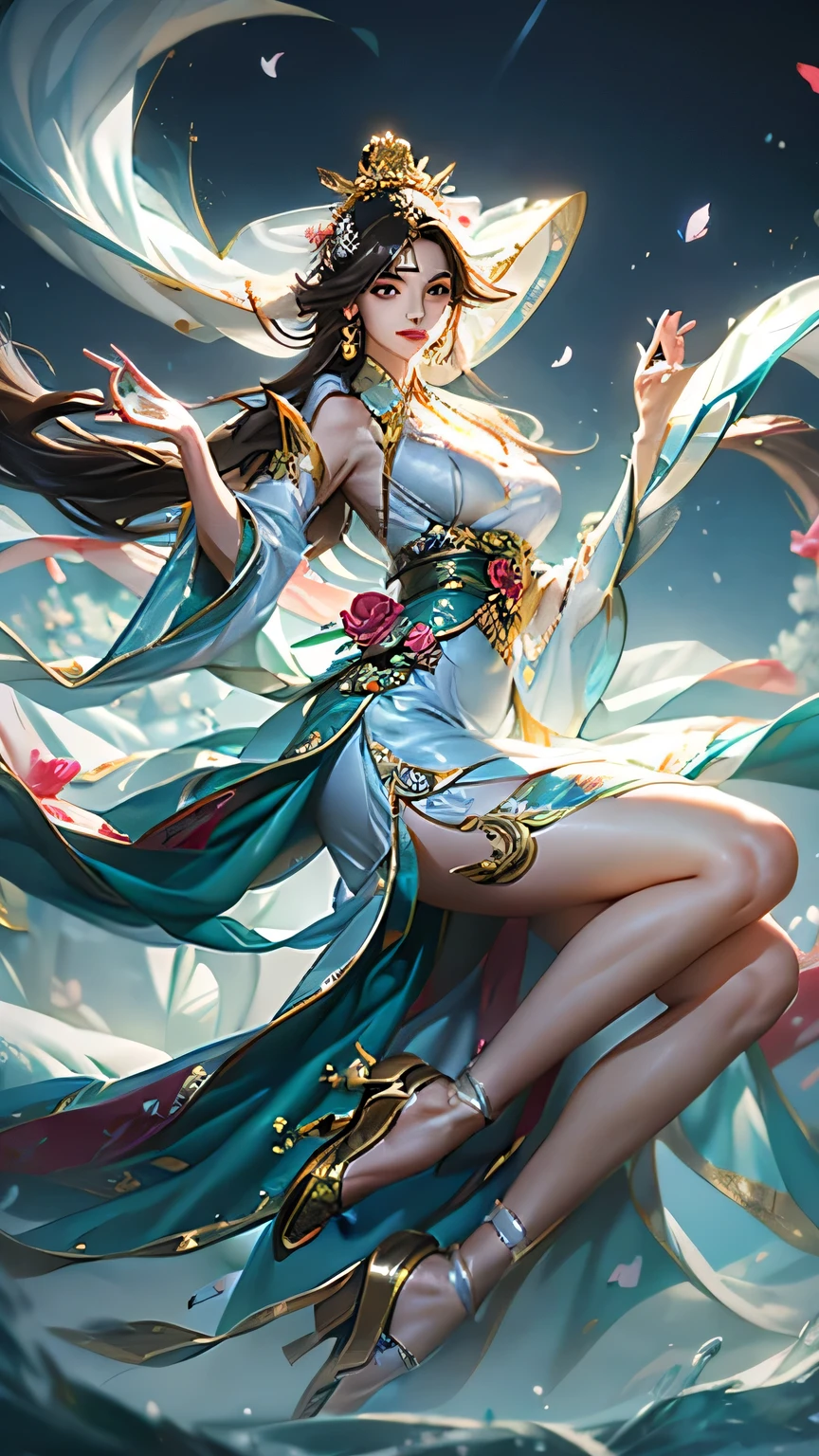 Hips,Beautiful figure,Yao Yao,Fox Teacher,Water pearl wedding dress,Long hair,Added a little flexibility,Rich in layers,Soaked,Full, large,Long legs,Ring wreath
