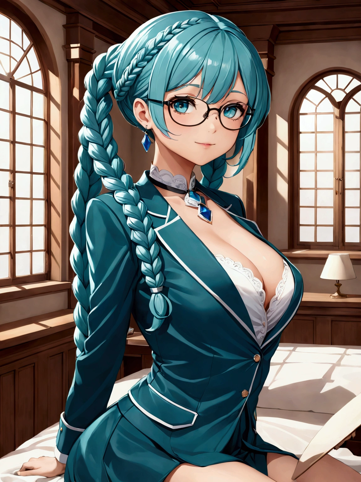 Private Channel
SeaArt Bot
Txt2Img
Studio
Expires in 29 Day(s)
Masterpiece, best quality, 1_woman, (upper body), (Caucasian skin_complexion), (laying on her back legs open)teal hair, long double hair braids, bright teal hair, diamond shaped eyes, glasses, large_bust, chest window, cleavage, dark blue (bottom less) (topless), black tights, black heels, small waist, perfect hands, (full body picture ) (petite) (in a bed room) (naked)