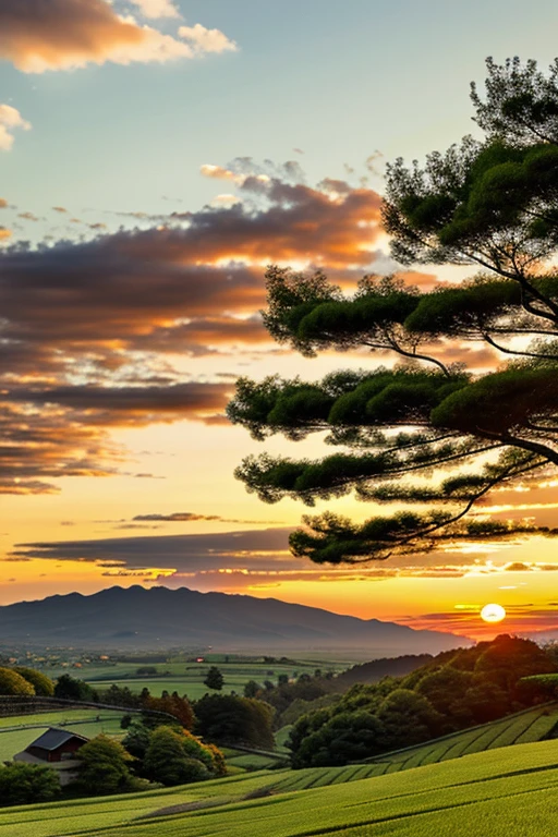 Japanese countryside scenery、Sunset