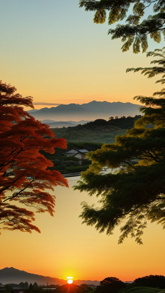 Japanese countryside scenery、Sunset