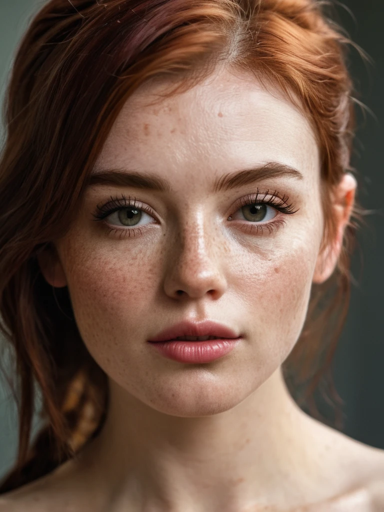 24 year old Irish student,fit,ABS,v lines,ginger,freckled skin,athletic, Hyperrealistic art film photography in the style of a detailed hyperrealism photoshoot,raw,Portra 400 Color Graduated Film,color notable,realistic and dull skin noise,Comprehensive,analog style,Of the highest quality,skin pores,sharp focus,Speckled lighting,film grain,photographed with a Sony A7R IV,18mm F/1.7 cinema lenses,(Very detailed, intricately detailed),8k,HdR,, full body photography,Full length portrait, full body visible, from a distance, a closeup of a woman with pink lips and brown hair, beautiful realistic face, photobeautiful realistic face, beautiful realistic face, hyperbeautiful realistic face, Realistic perfect face, Perfect face model, Realistic and defined face, beauty woman with detailed faces, realistic female faces, beautiful and realistic face, beautiful and realistic faces, perfect face and realistic shading, unique and realistic face, High resolution symmetrical images.