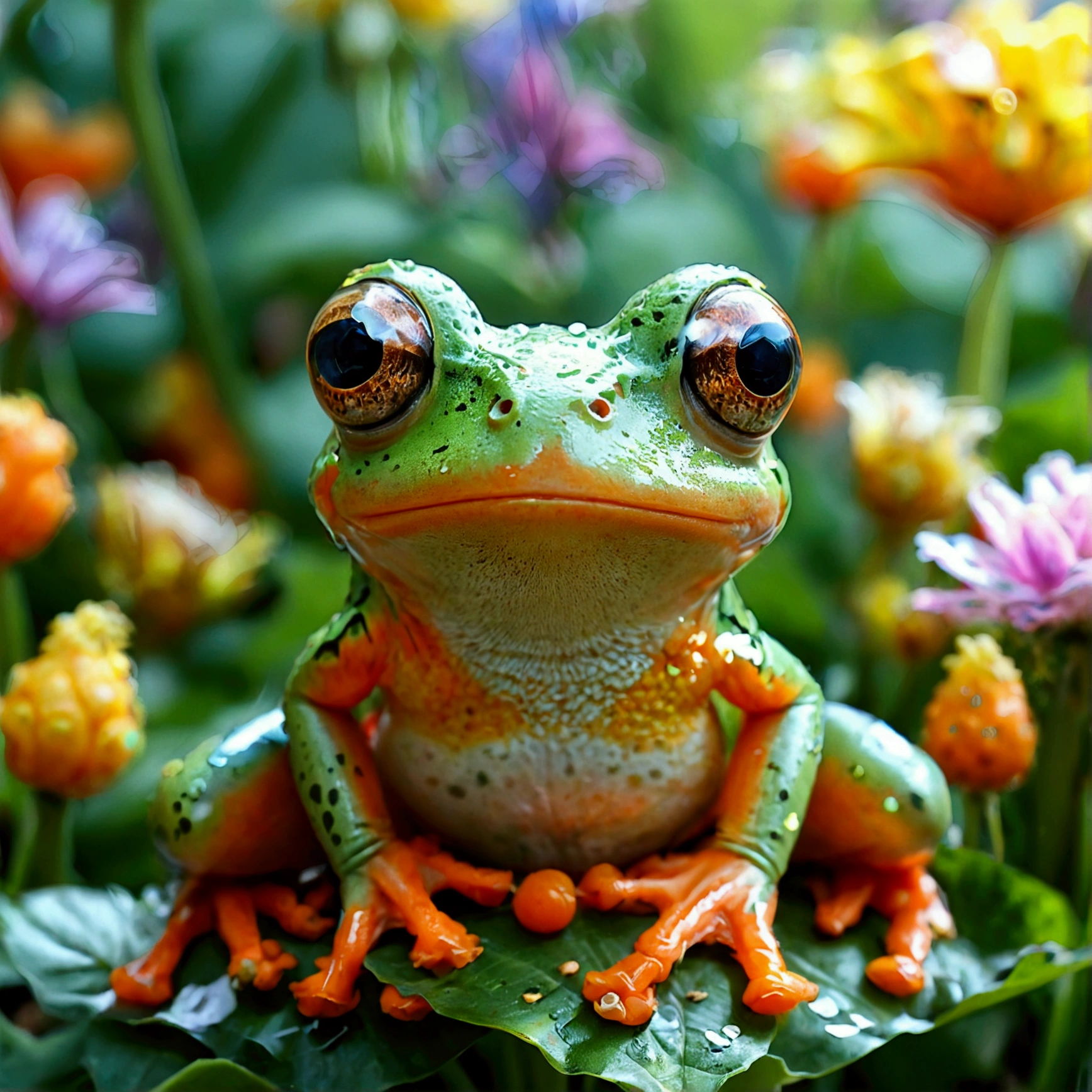 frog, [frog], сольная frog с глазами, frog1, cartoon, アニメ, cartoon, frog with eyes, salted frog, одна красивая мультяшная frog с глазами, corn banana mushroom and carrot friends, brightness, Style Comics, vegetable balloons, beautiful  in the garden, balloons, plants, flowers, vegetable balls, balls, excellent HD quality, comics, cartoon, a high resolution, masterpiece, accuracy, accuracy, Best quality, in detail, high detail, high quality, very detailed, brightness, Style Comics, On the field, in the village, excellent HD quality, comics, cartoonВысокое разрешение, masterpiece, accuracy, accuracy, Best quality, In detail, high detail, high quality, Очень детально красивая frog

Очень детально, yellow, blue sky with cartoon clouds