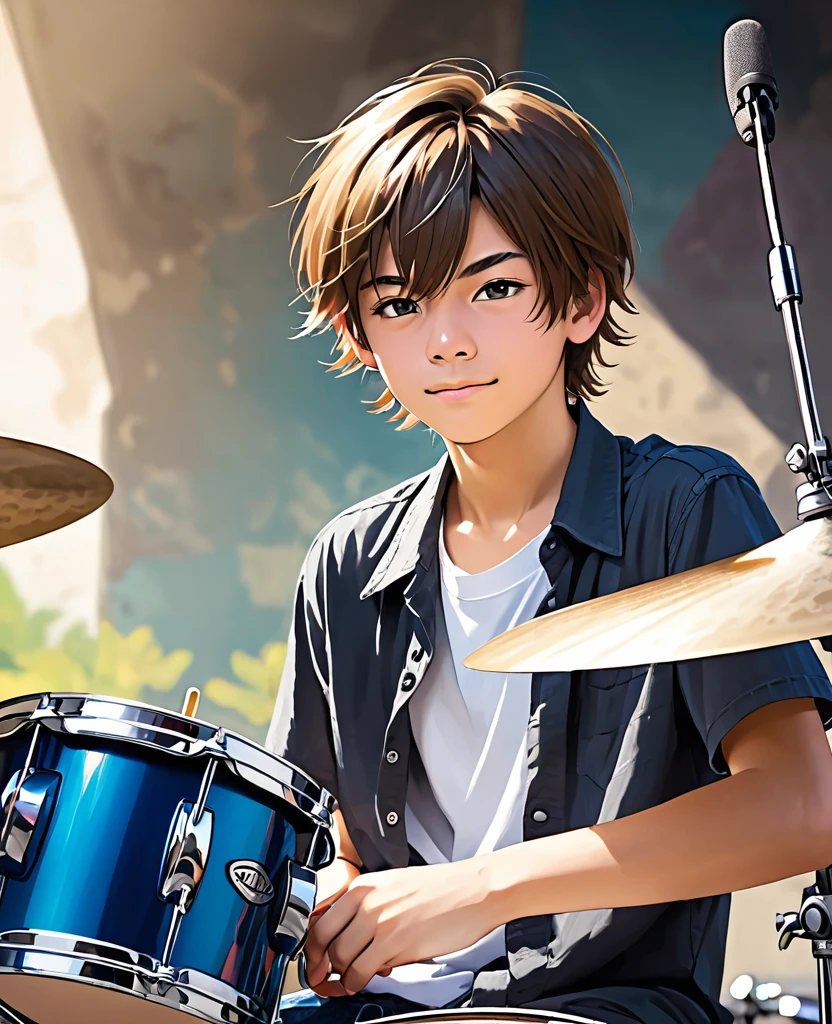 age boy, drummer