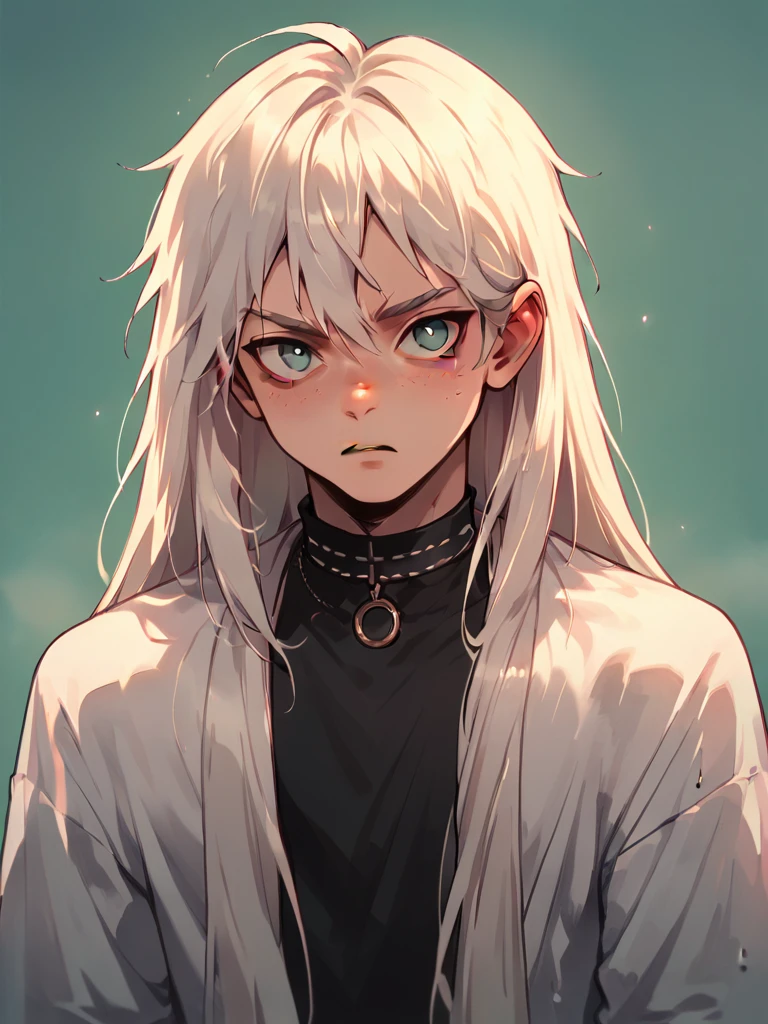 score_9, score_8_up, score_7_up, score_6_up, 1boy kid, white long hair, g4n1m3, negativeXL_D
