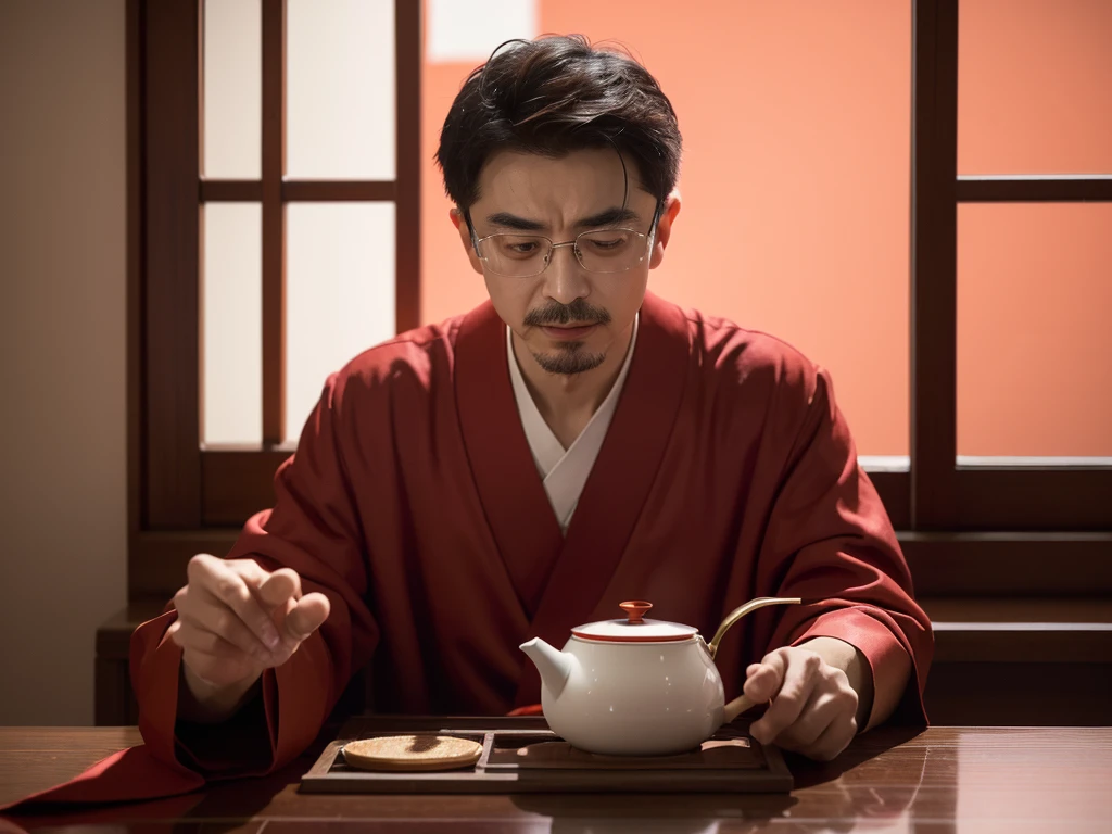 He is like a passionate furnace master.,Wearing a scarlet robe,Always energetically controlling the fire。Wei Honglu has a generous personality,Extremely precise temperature control,Like a general commanding a battlefield,Provides continuous heat support for brewing perfect tea。