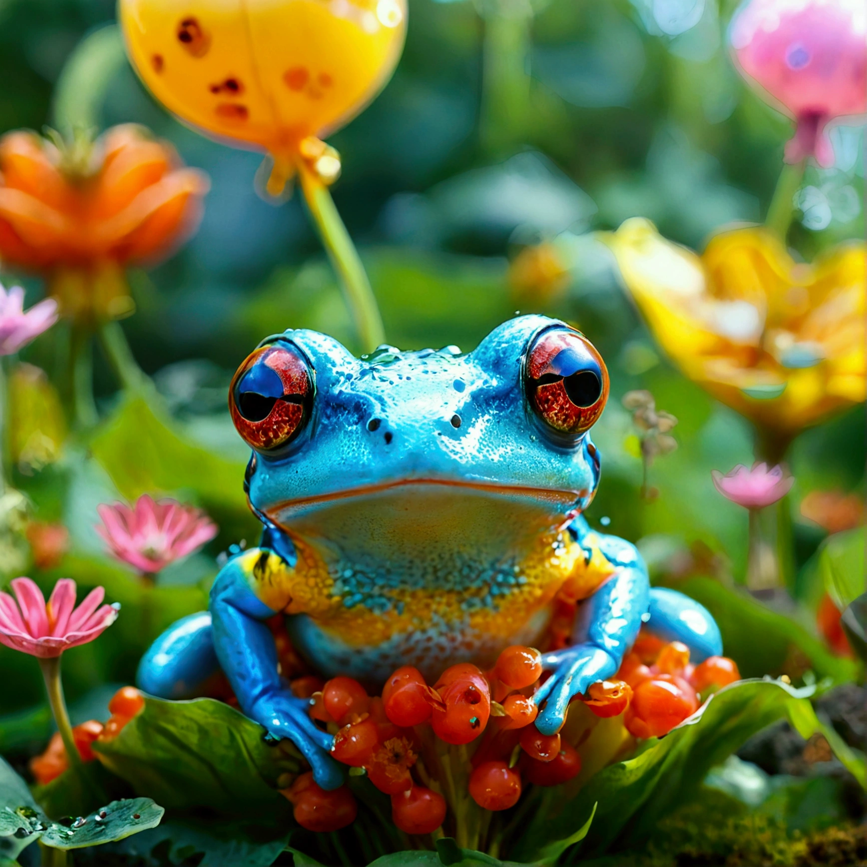 frog, [frog], сольная frog с глазами, frog1, Butterflies fly around, cartoon, anime, cartoon, frog with eyes, salted frog, одна красивая мультяшная frog с глазами, friends from corn next to the frog, banana, mushrooms and carrots, brightness, comic style, vegetable balloons, beautiful in the garden, balloons, plants, flowers, vegetable balls, balls, excellent HD quality, comics, cartoon, a high resolution, masterpiece, accuracy, accuracy, Best quality, in detail, high detail, high quality, very detailed, brightness, comic style, On the field, in the village, excellent HD quality, comics, cartoona high resolution, masterpiece, accuracy, accuracy, Best quality, in detail, high detail, high quality, Очень детально красивая frog

Очень детально, yellow, blue sky with cartoon clouds