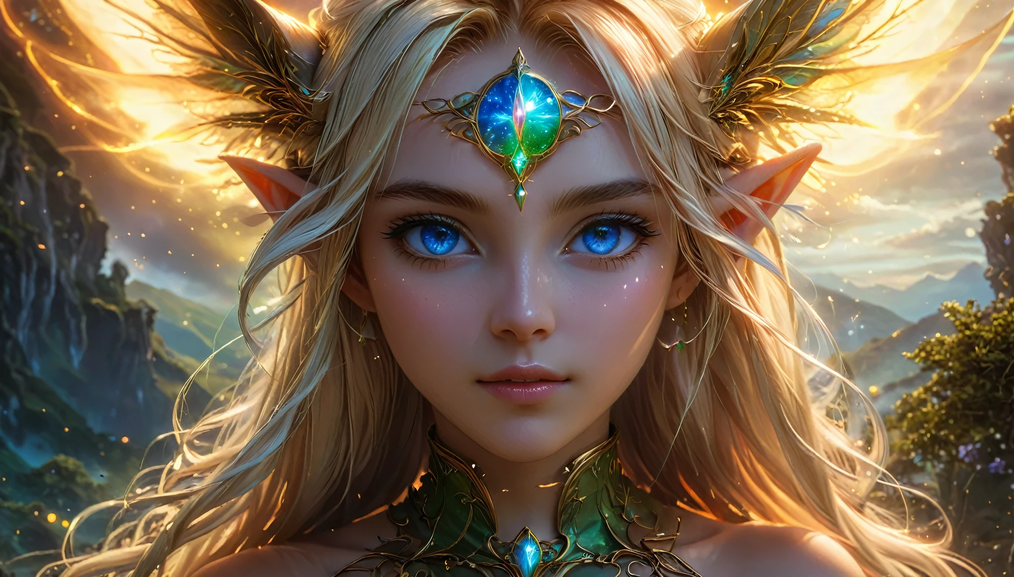 (Best quality, 4k, High-resolution, Masterpiece:1.2), Ultra-detailed, Realistic, Radiant lighting, Epoch Elves, Portraits, Fantastical colors, Fine art, Ethereal beings, Dreamlike, Whimsical creatures, Detailed facial features, Glowing eyes, Elven beauties, Ethereal glow, Mythical creatures, Harmonious composition, Dazzling colors, Stunning visual effects, Otherworldly appearance, Mesmerizing artistry,