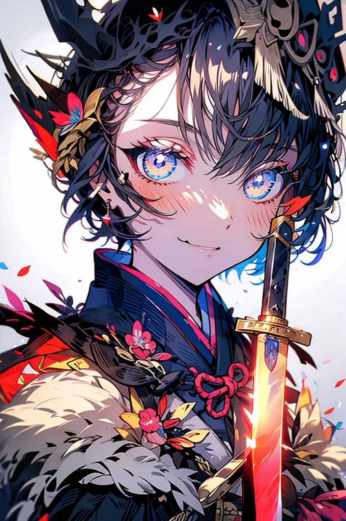 Girl Cute Kimono Uniform Sword Dragon Mountain